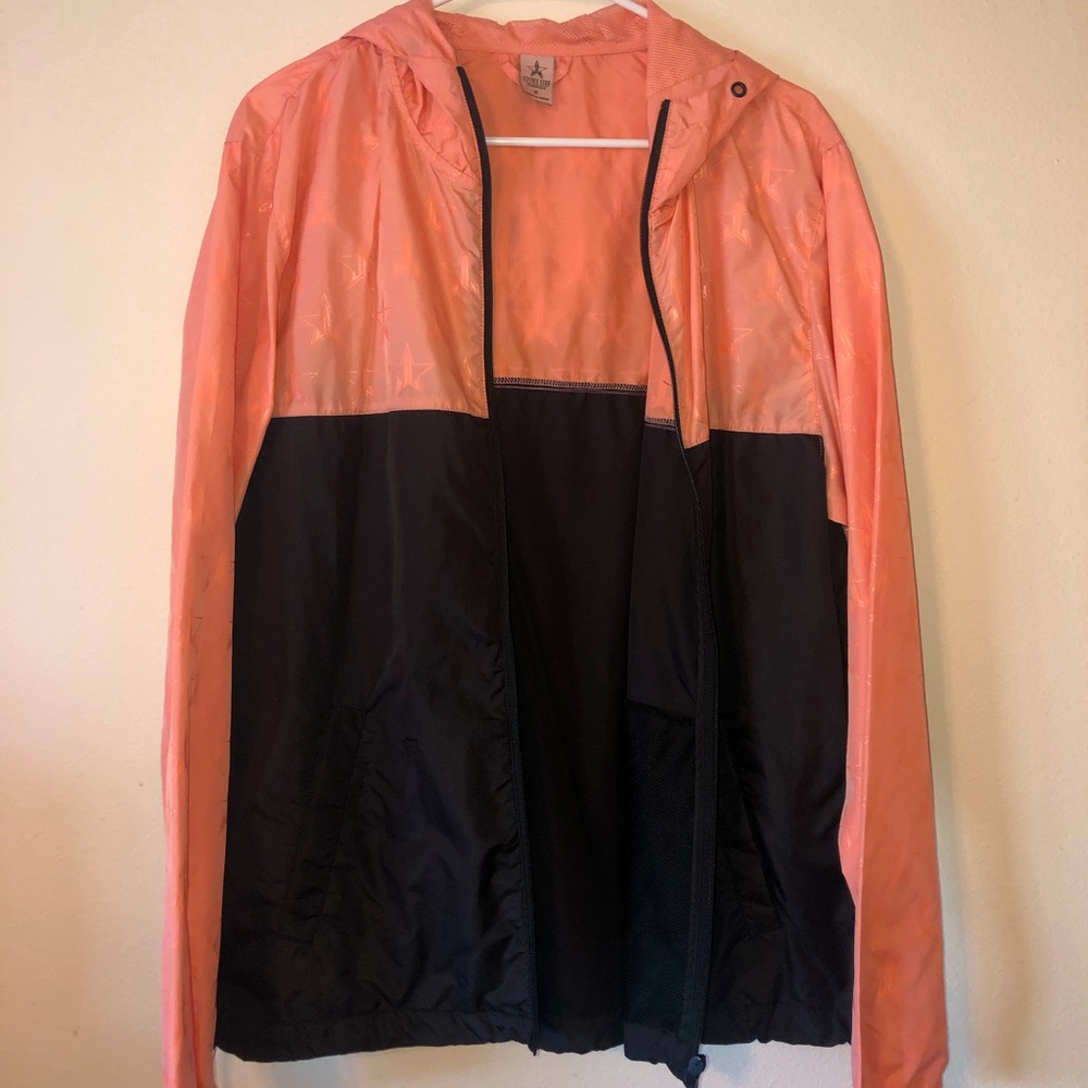 Jeffree Star peach and black windbreaker